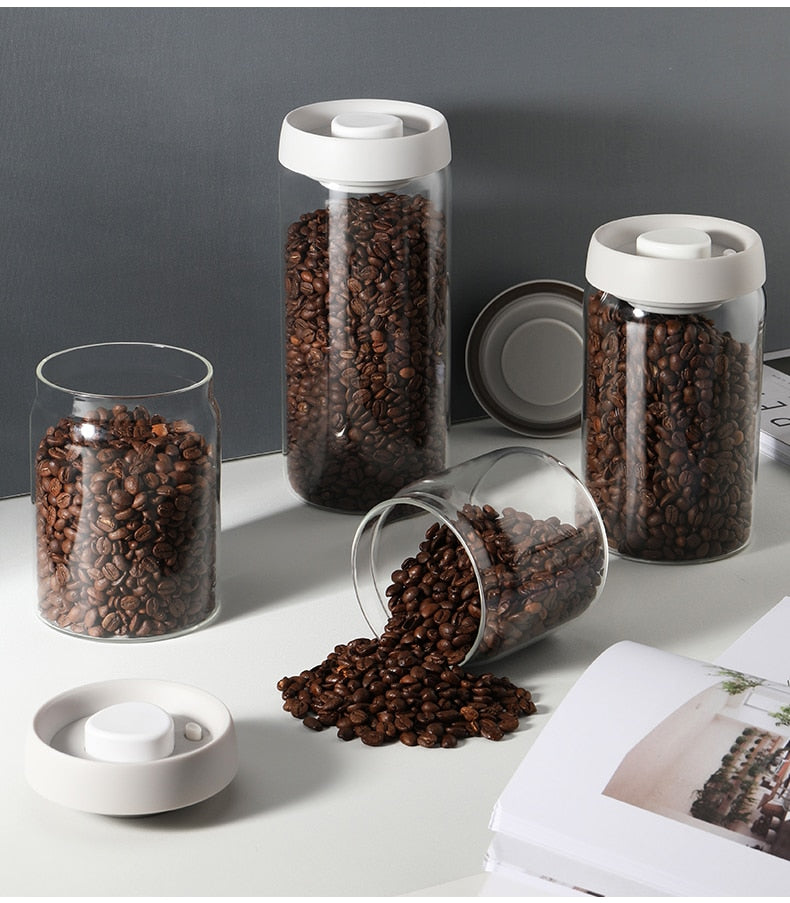 Vacuum Sealed Glass Storage Jars